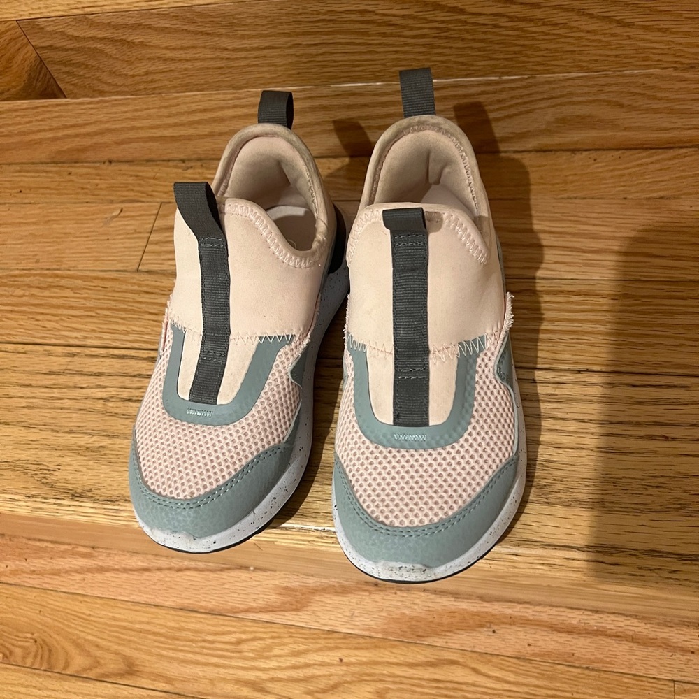 Kids Slip-On Sneakers in Blush Pink and Sage Green